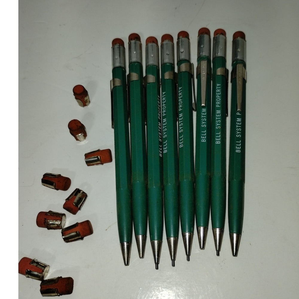 Bell System Set of‎ 8 Mechanical Pencil Lot Vintage Drafting Tool Collectible